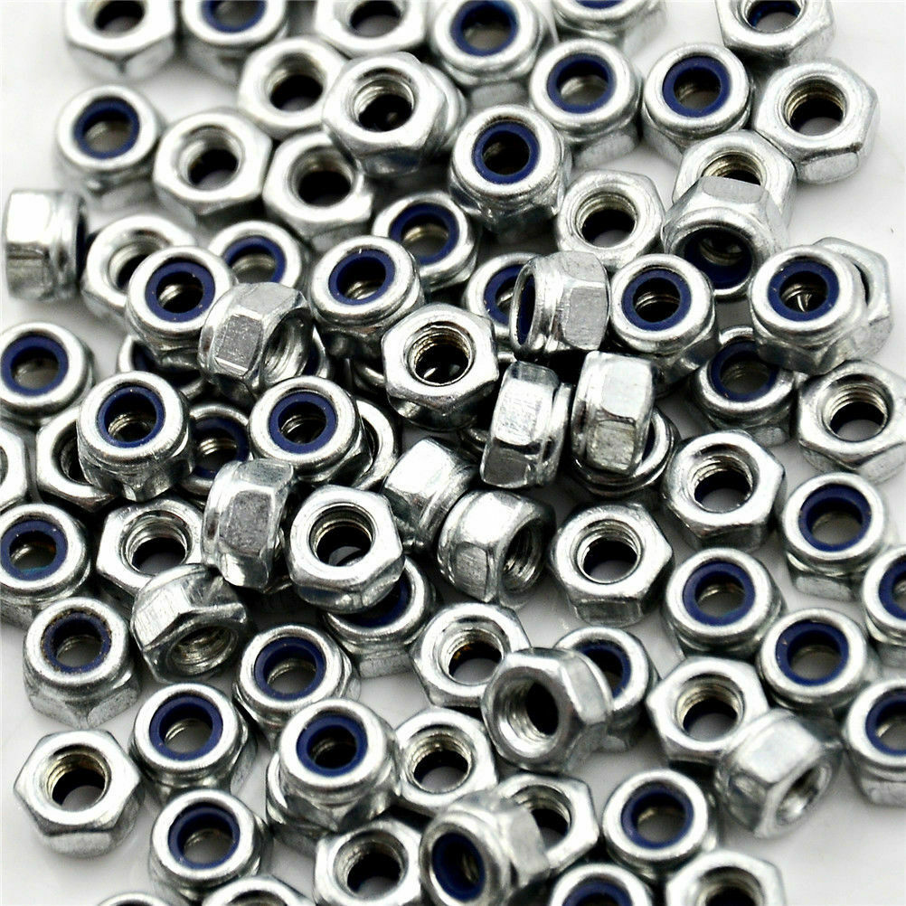 100pcs M3 x 0.5mm Stainless Steel Nylock Nylon Insert Hex Self-locking Nuts TEUS