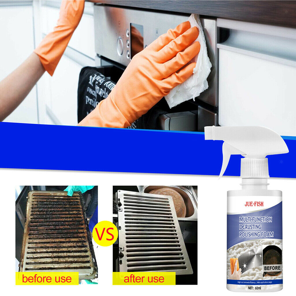 60ml Foam Cleaner Derusting Spray Rust Removal Car Kitchen Cleaner Detergent