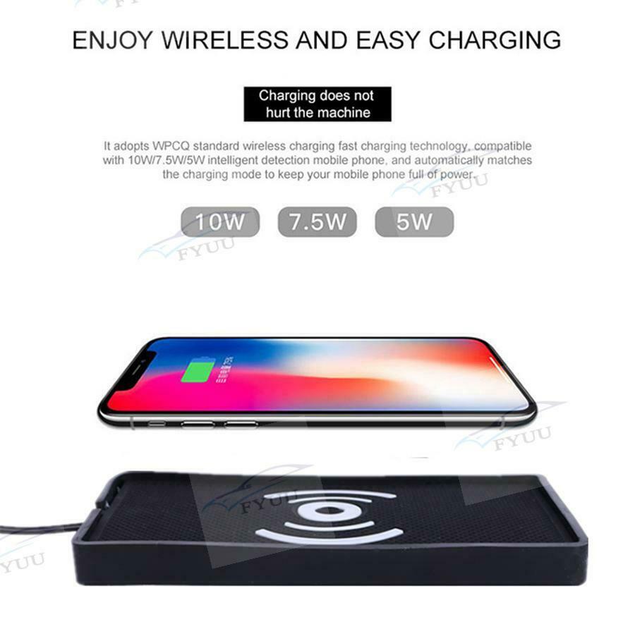 10W Qi Wireless Car Phone Charger Fast Charging pad mat Smartphone Charger Black