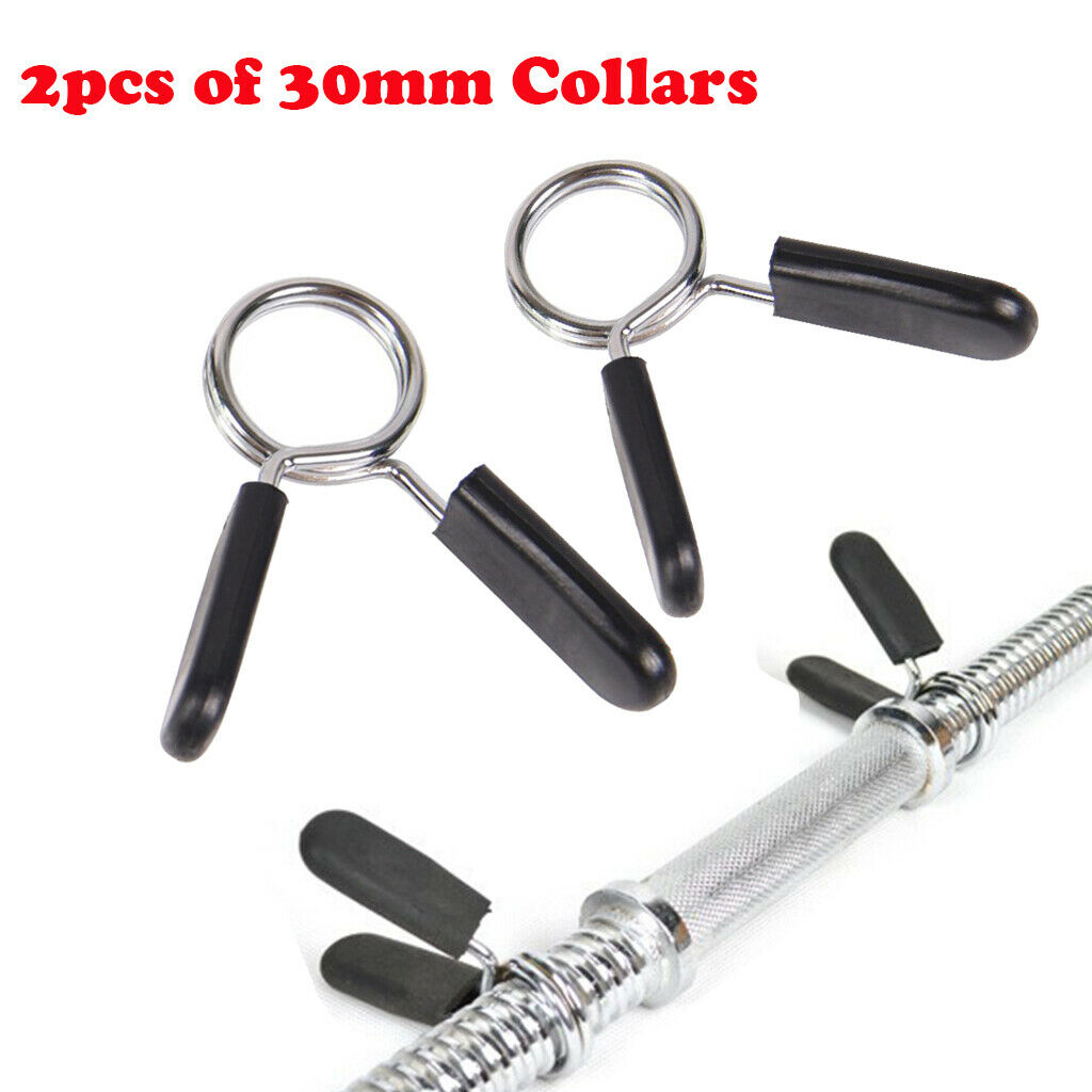 2Pcs Premium 30mm Barbell Spring Collar Standard Gym Clips Quick Clamp
