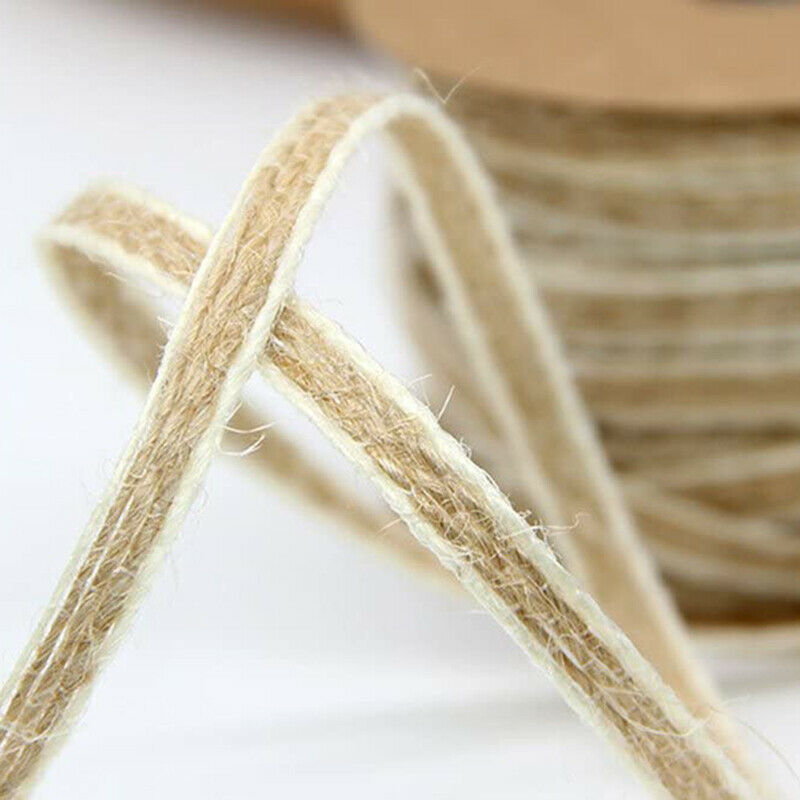 10M Natural Hemp Linen Cord Twisted Burlap Jute Twine Rope String Craft Decor HN