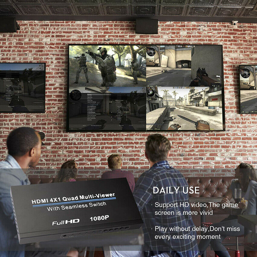 HDMI splitter 4 in 1 out HD  4-channel signal display 4-port split-screen