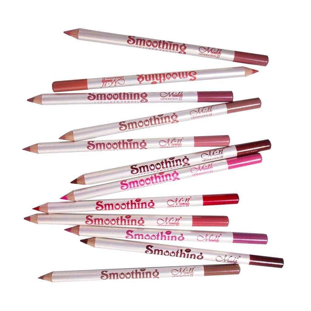 12pcs Lip Liner Beauty Pencil Fuller Lips Make Up Pen Tool Lip Crayon Matte