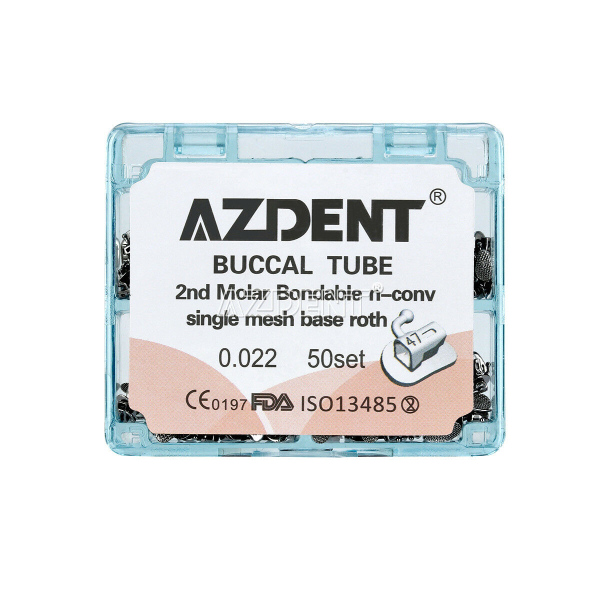 10X AZDENT Dental Orthodontic Buccal Tube 2nd Molar Bondable Non-Conv Roth.022