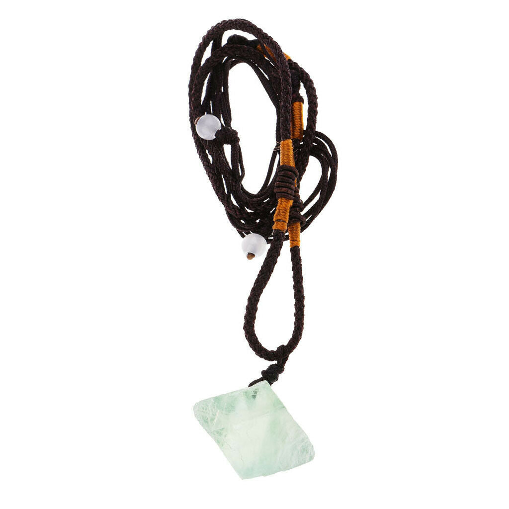 Natural Green Fluorite Crystal Pendants Reiki Stone for Meditation Relaxed
