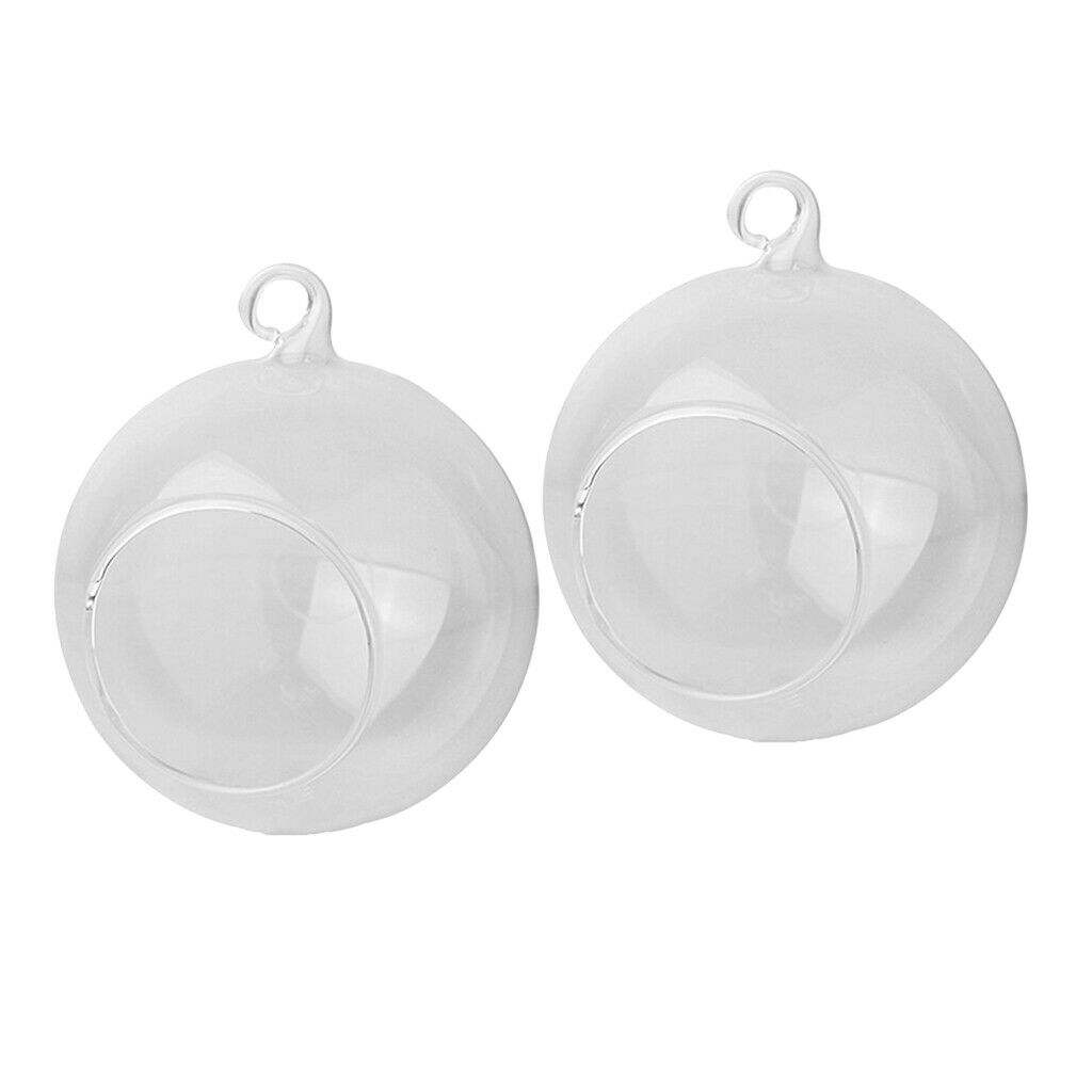 2x Hanging Glass Plant Flower Pot Terrarium Bottle Vase Tealight Holder for Home