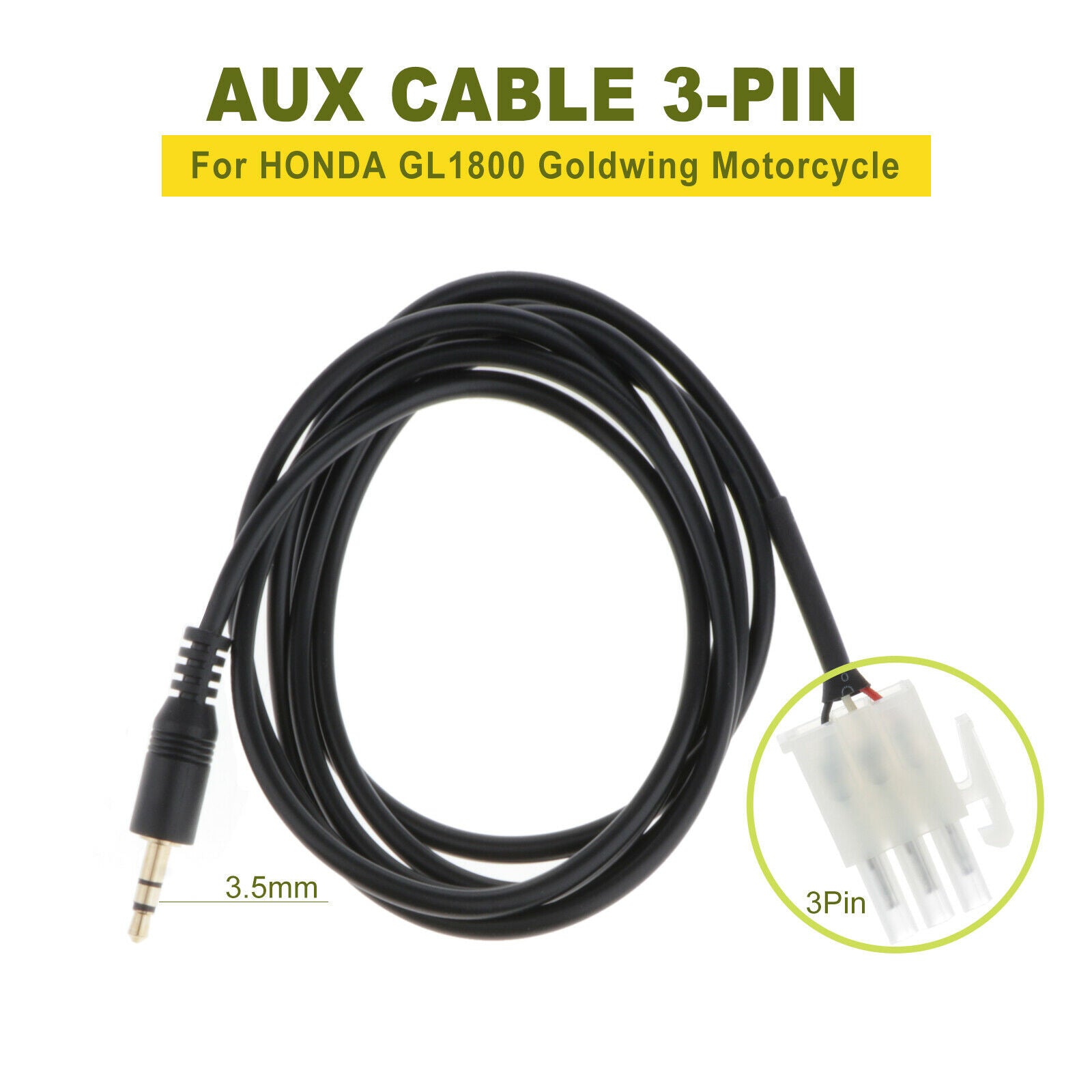 3  .  5mm     Motorcycle     AUX     Audio     Cable     Male     Line     3  -