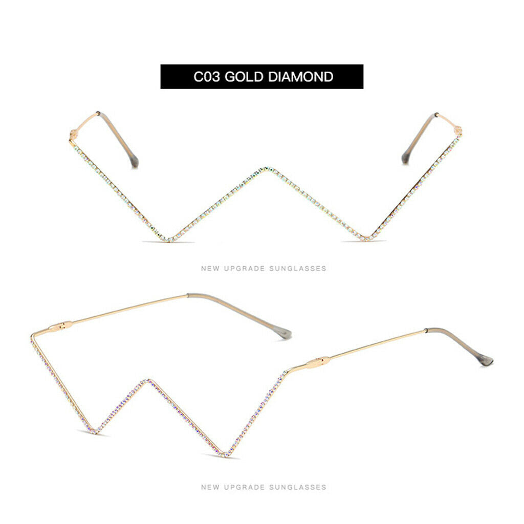 2PCS Eye Glasses Decorative Small Metal Frame Sunglasses Lensless Designer