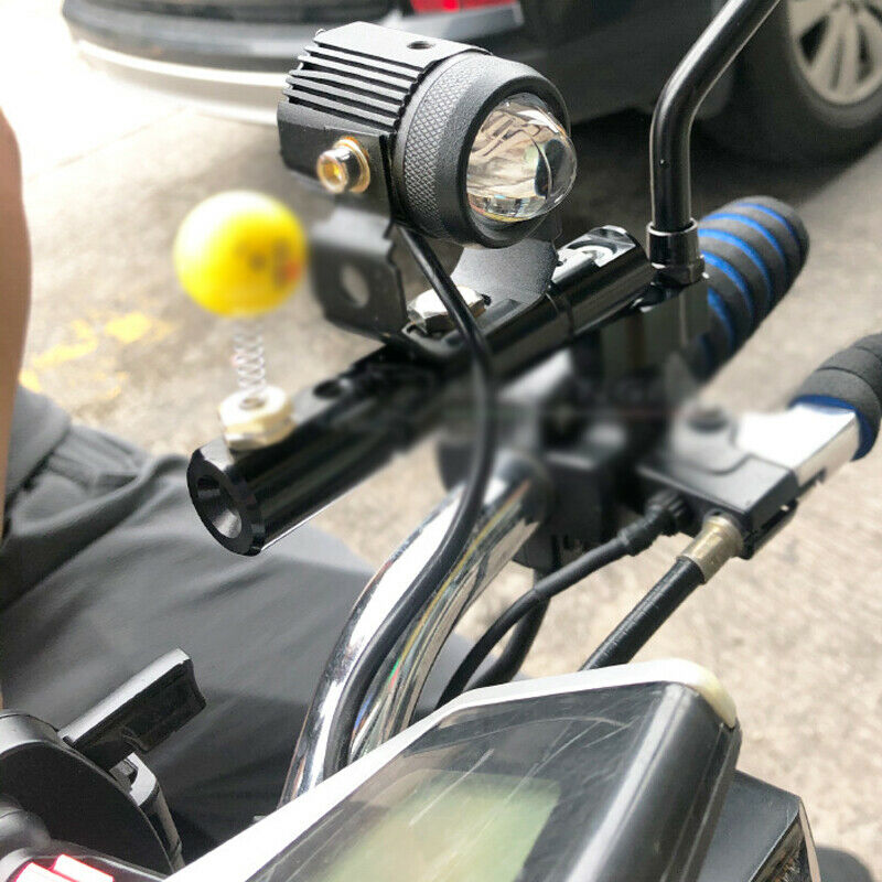 2PCS Motorcycle Bike LED Front Spot Light Headlight Driving Fog Lamp White+Amber