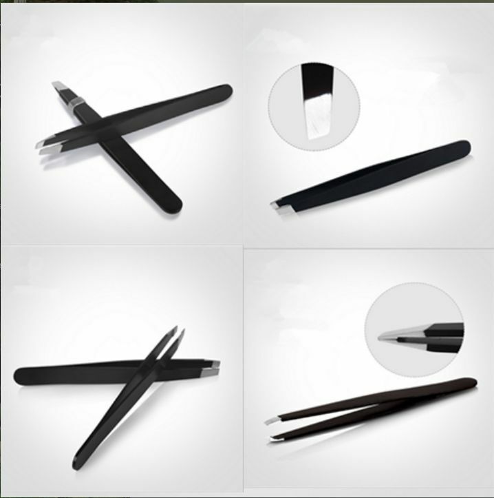 Professional Eyebrow Tweezers Hair Beauty Slanted Stainless Steel Tweezer New