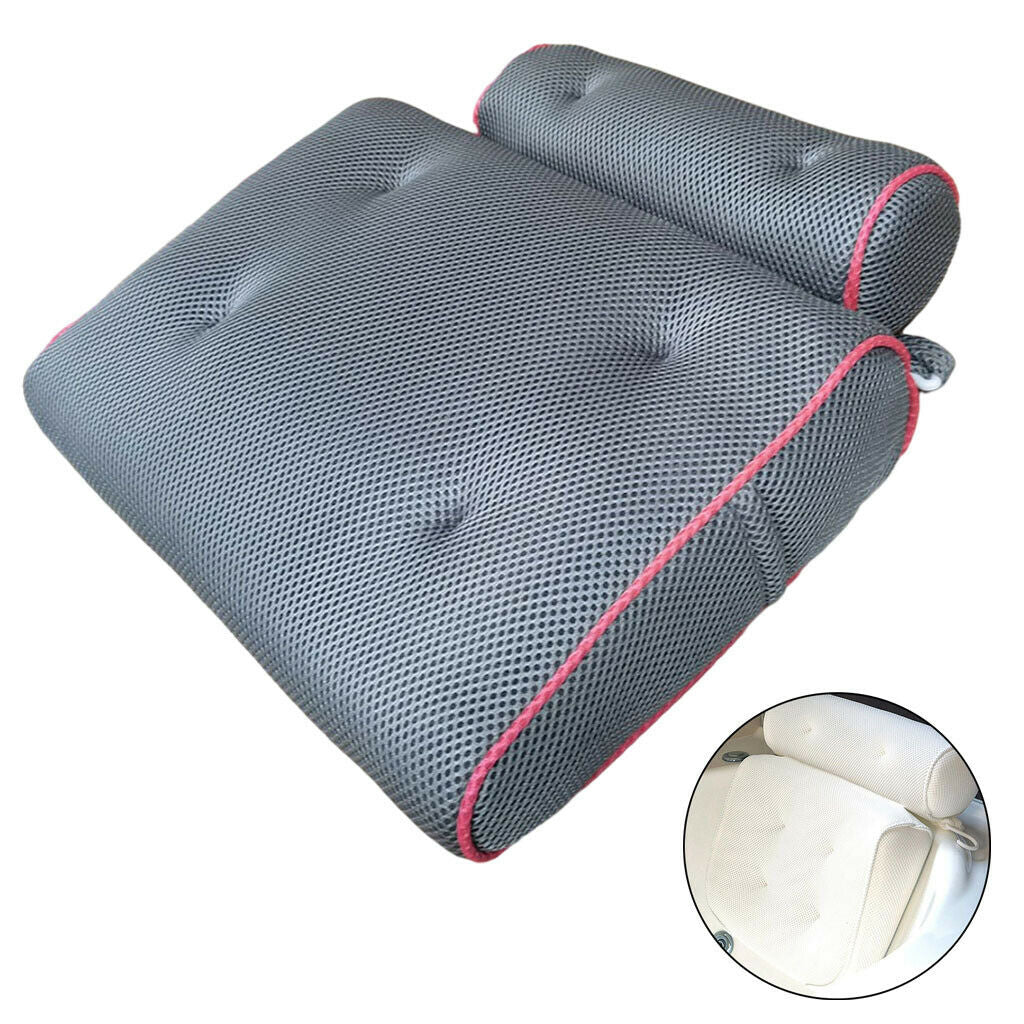 Luxury Bathtub Bath Pillow Suction Hot Tub Head Support Rest Cushion Comfort