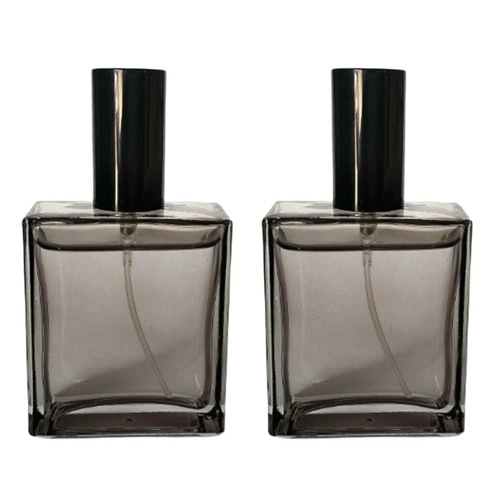 2 lot Leakproof Empty Perfume Bottle Sprayer Container for Men Gray 1.7oz