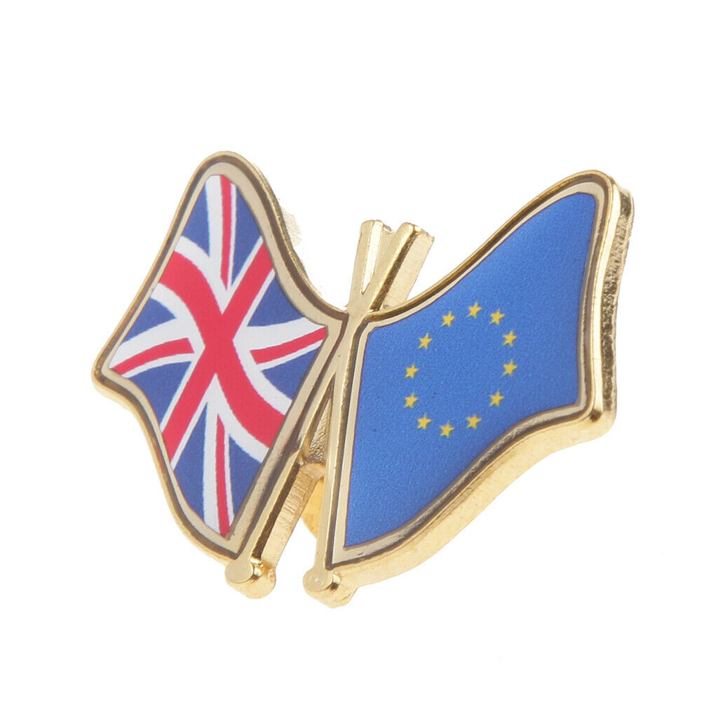 3cm Metal Pin Badge UK & EU Friendship