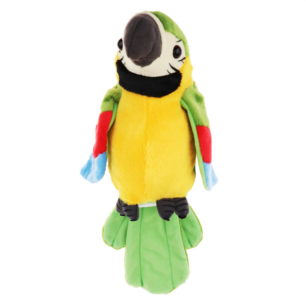 Plush Talking Repeating Parrot Gift Education Interactive Toys Green