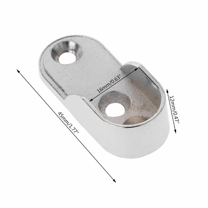Wardrobe Clothes Tube Support Closet Rod Pole End Bracket Thickening Holder 2pcs