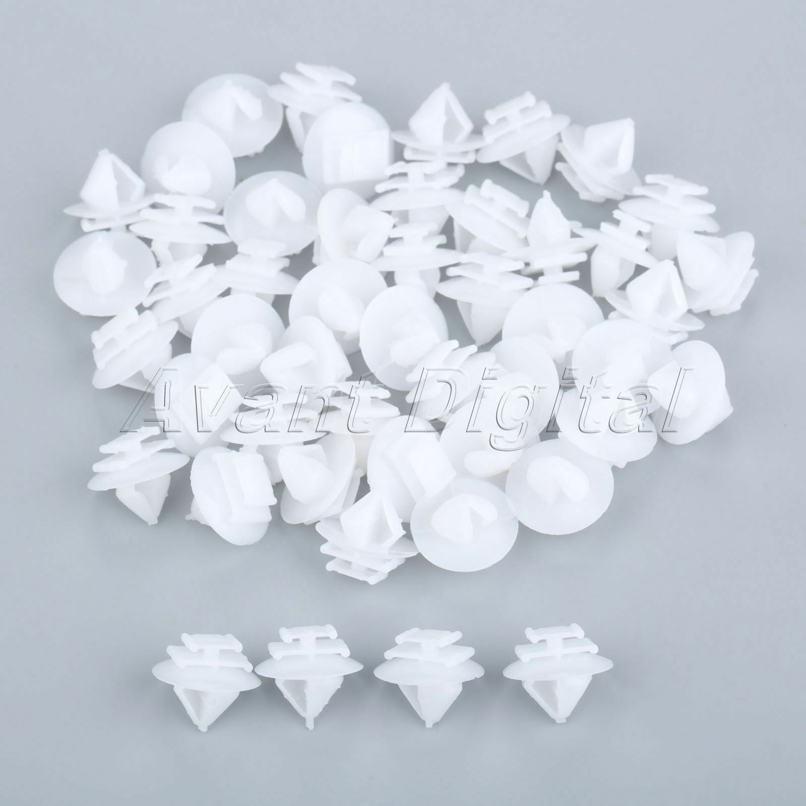 50PC Car Door Exterior Trim Moulding Clips Fasteners D150 For Peugeot Citroen