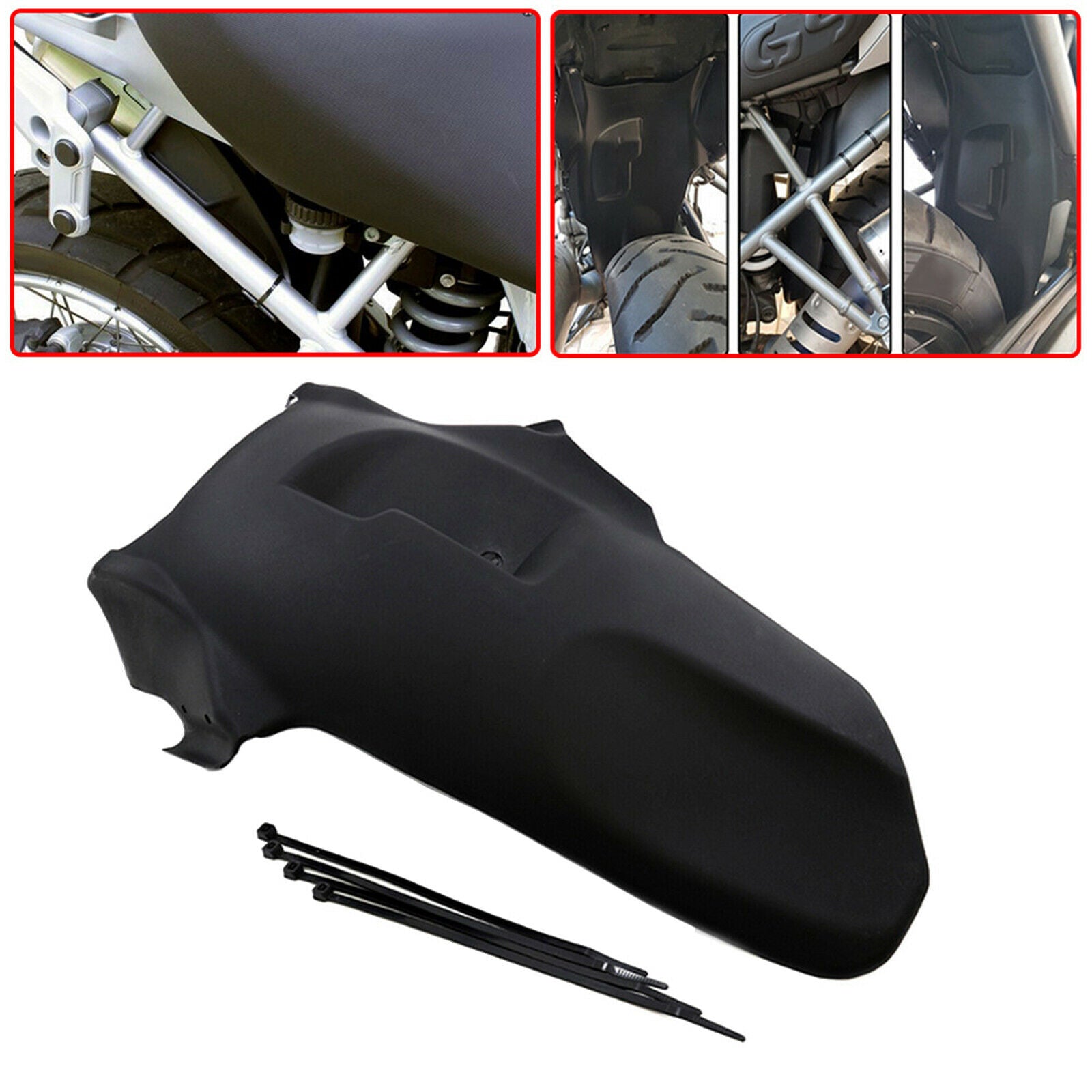Motorcycle Rear Fender Wheel Hugger Mudflap Wings for BMW R1200GS 2008-2012