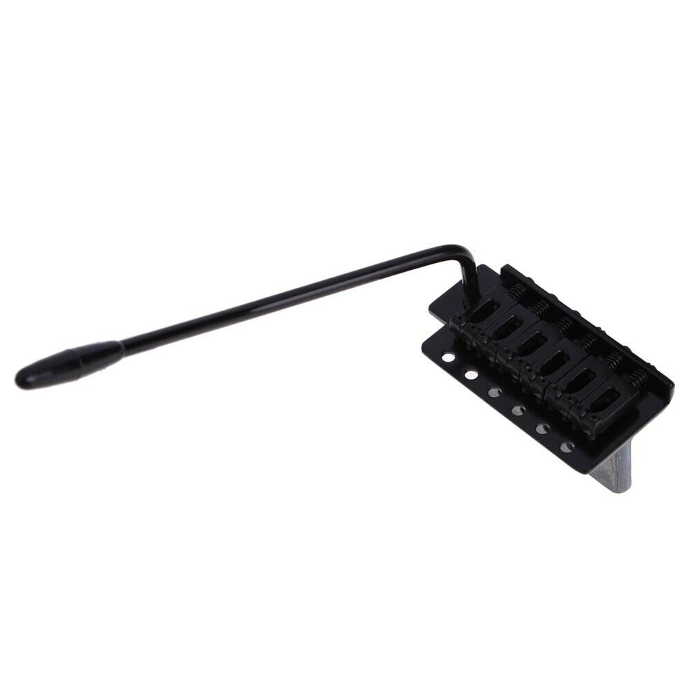 Black Electric Guitar Tremolo Bridge With Bar New 1 Set 6 Strings Parts @