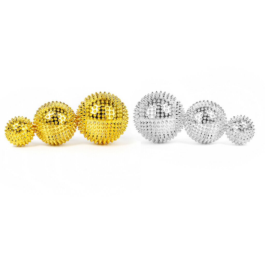 New   1 Pair of Magnetic Palm Massage Balls Golden Small 32mm