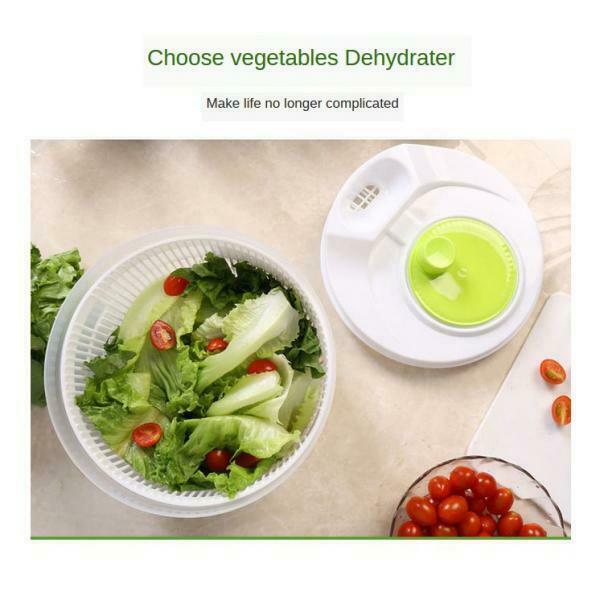 1pc 5L Salad Spinner Quick Dry Anti-Wobble Tech Multi-Use Crisper Shaker