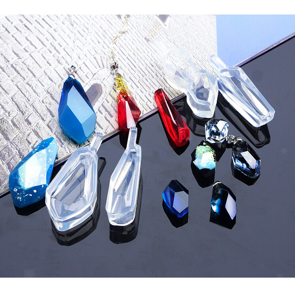 4Set Crystal Mold Pendant Moulds for DIY Epoxy Crafting Mould Soap Making