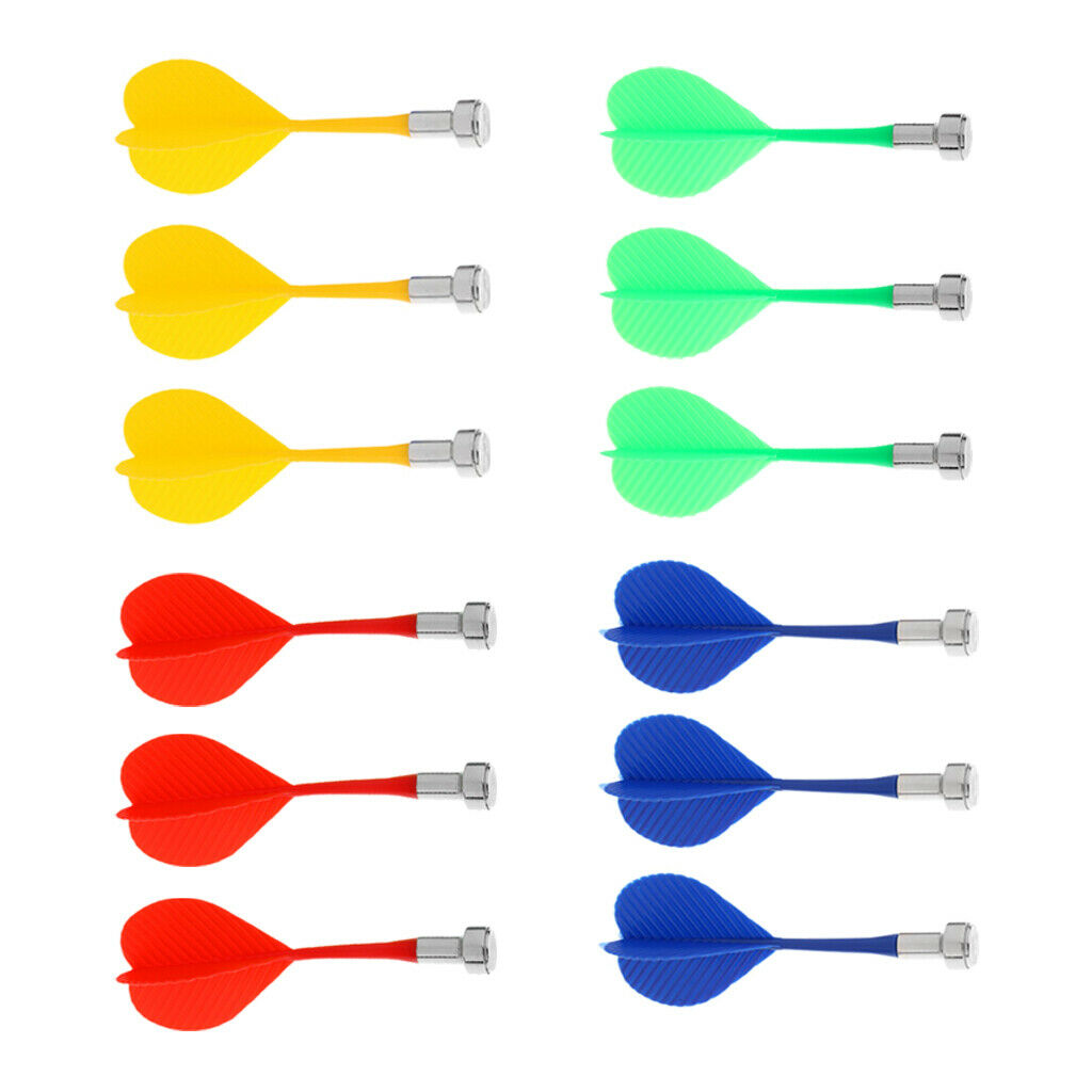 12 Pack Mix Colors Magnetic Darts Replacement Plastic Darts Party Game Set