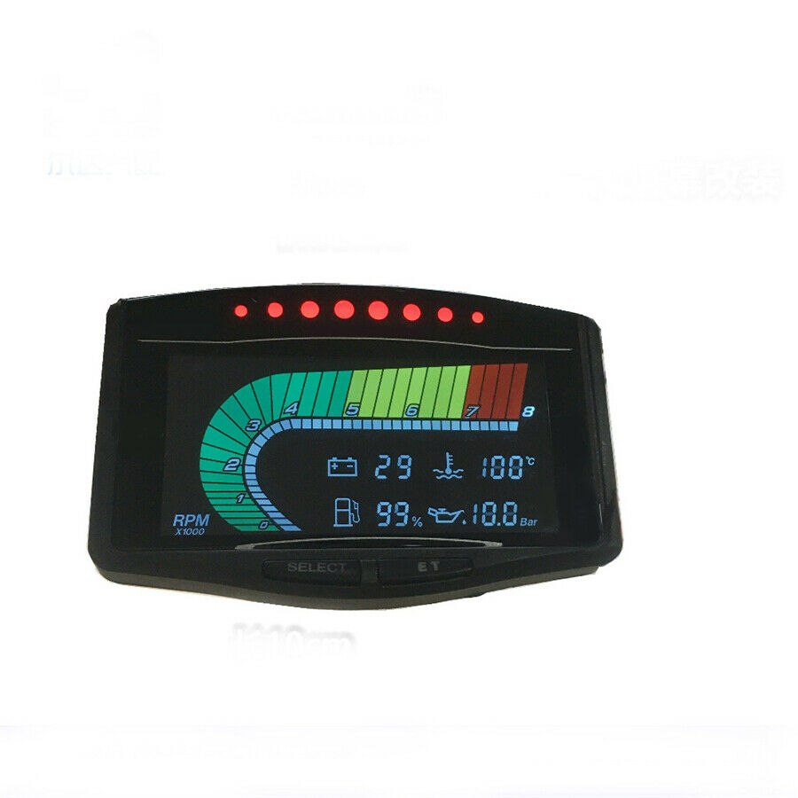 5 IN 1 Digital Oil Pressure Voltmeter Water Temperature Fuel Tachometer 12V 24V