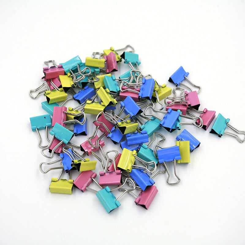 60 PCS Colorful Metal Binder Clips Paper Clip 15mm Office Supplies at Ran.l8