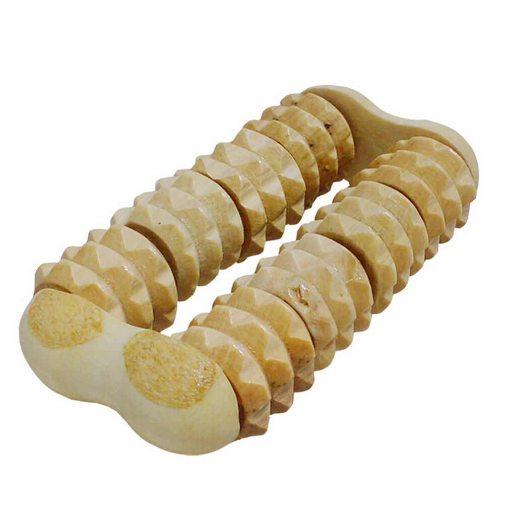 2x Raw Wooden Roller Hand Massagers Stress Relief Health Relax Massag.l8