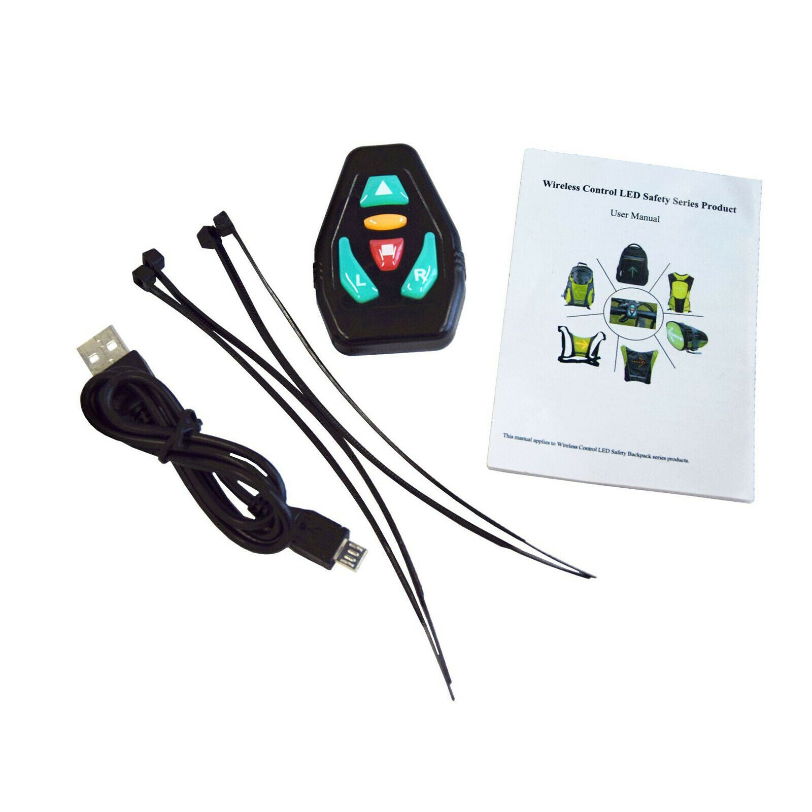 4-Mode LED Turn Signal Vest Direction Indicator Wireless Safety Backpack