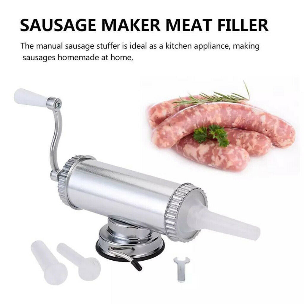 Aluminum Alloy Kitchen Manual 2 LBS Sausage Maker Filler Saugage Press