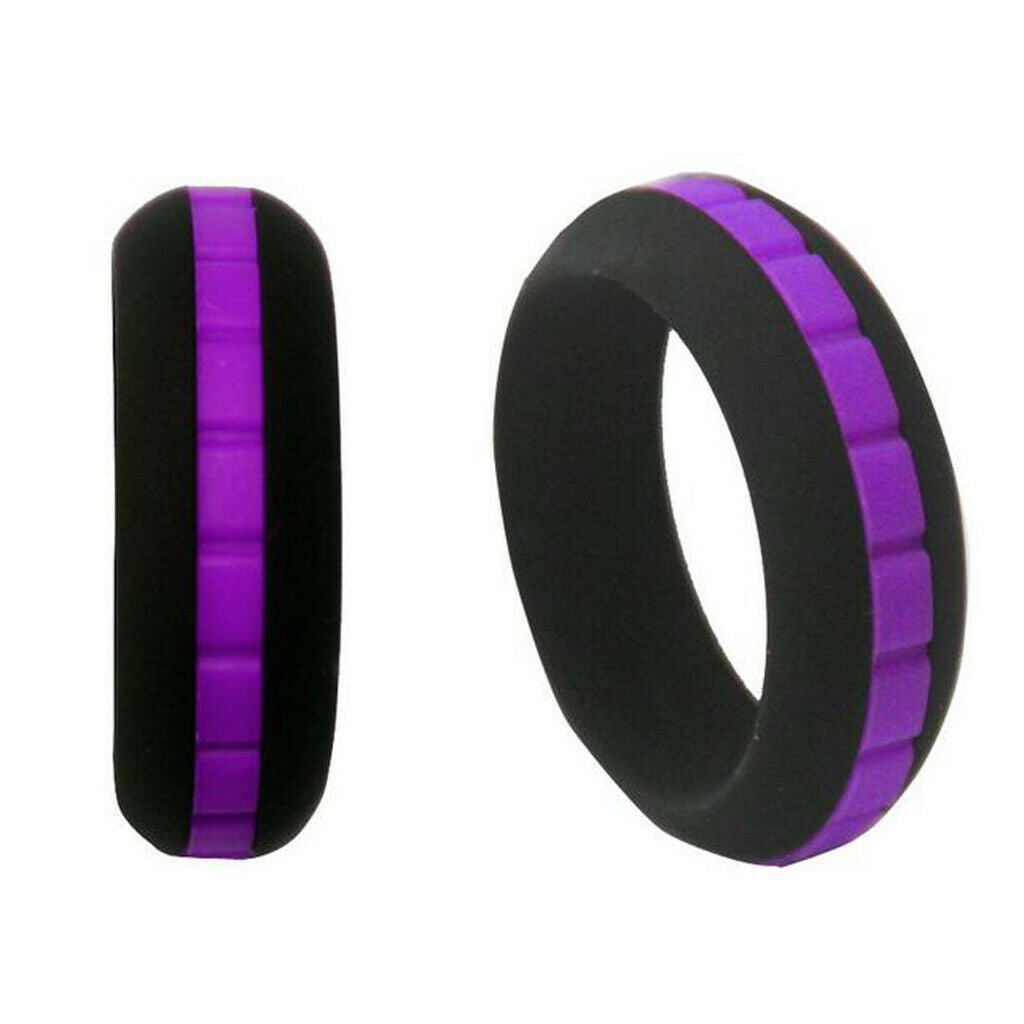 7pcs 8mm Silicone Finger Ring Hand Jewelry Accessory for Sport Yoga Size 8