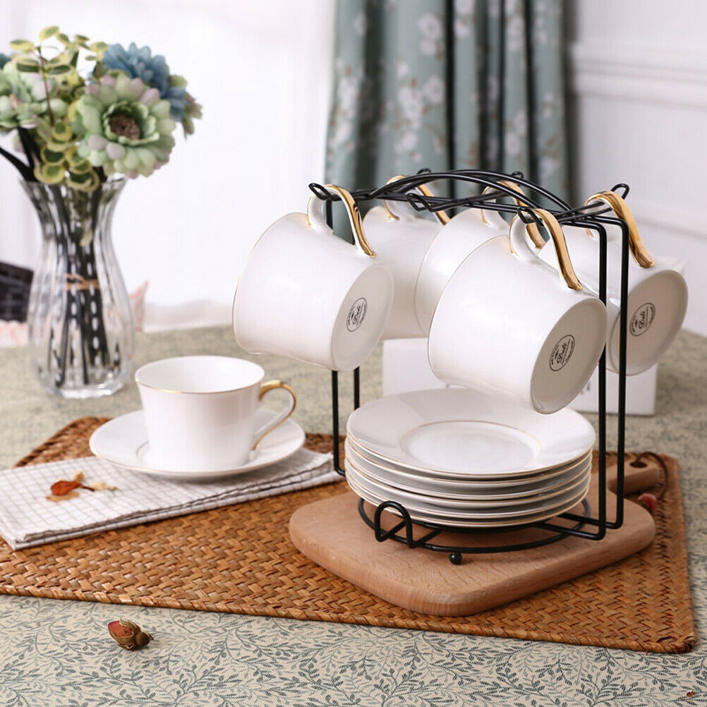 Innovative Hooks Mug Holder Glass Cup Rack Anti-Rust Coated Steel Display Stand