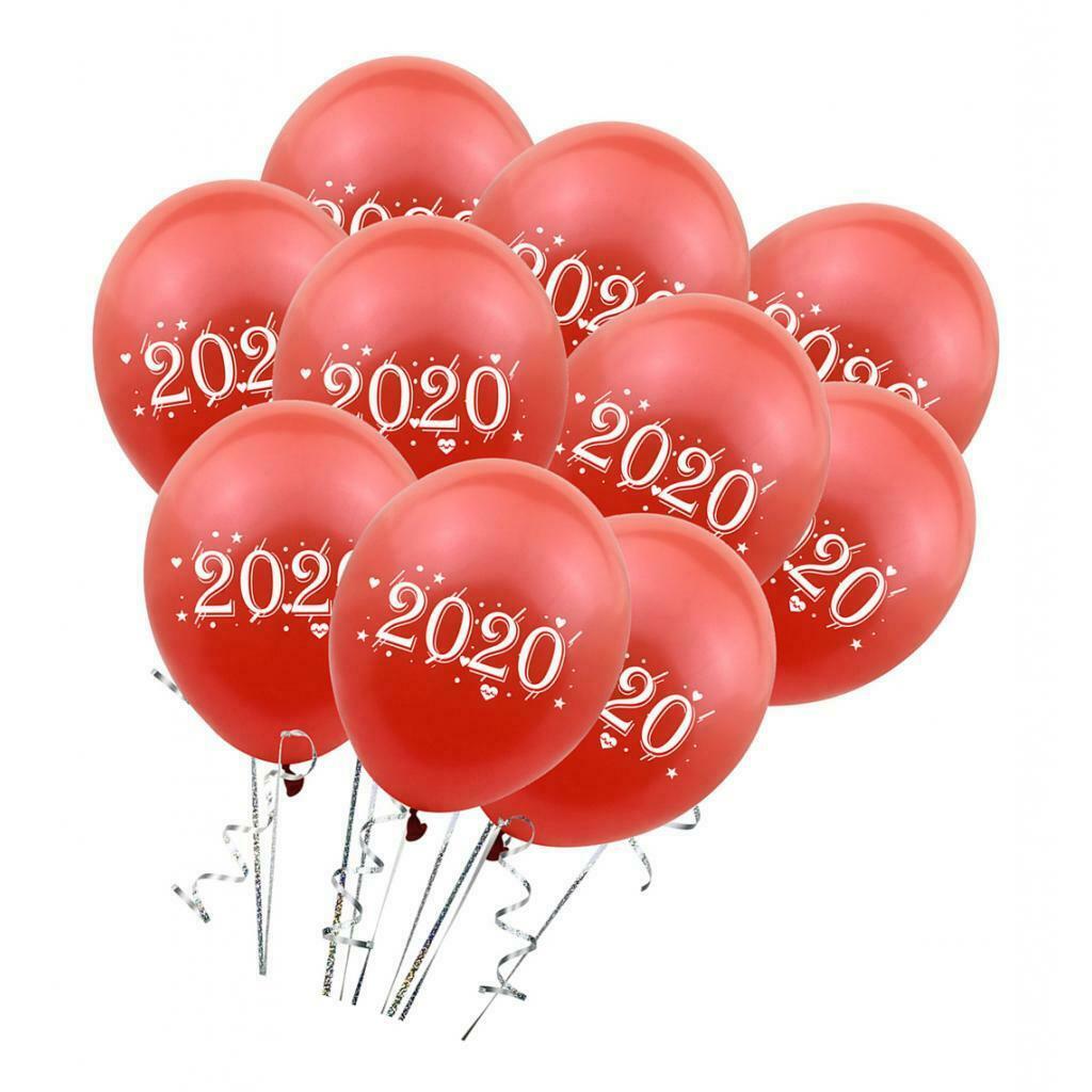 10 Pieces 2020 New Year Balloon Party Decorations Photo Prop Red