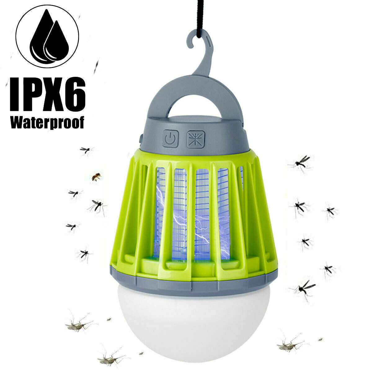 Bug Zapper Light Bulb Mosquito Insect Killer Lantern Outdoor Waterproof LED Lamp