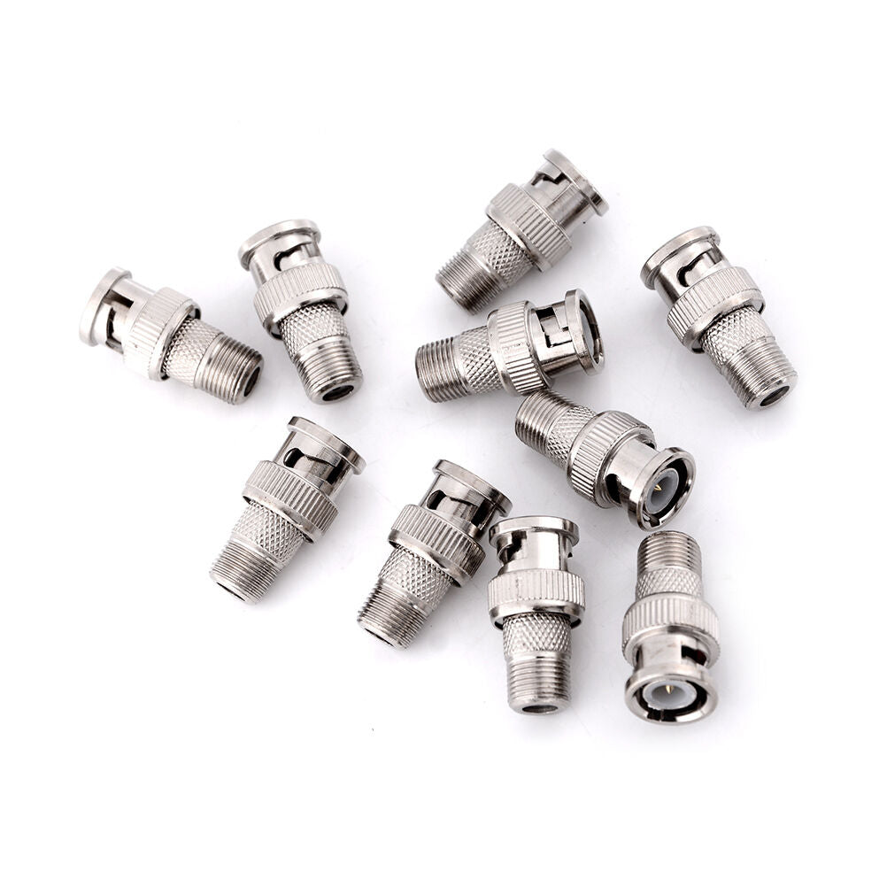 10pcs BNC Male Plug to F Female Jack Adapter Coax Connector Coupler 50jibacaIACA