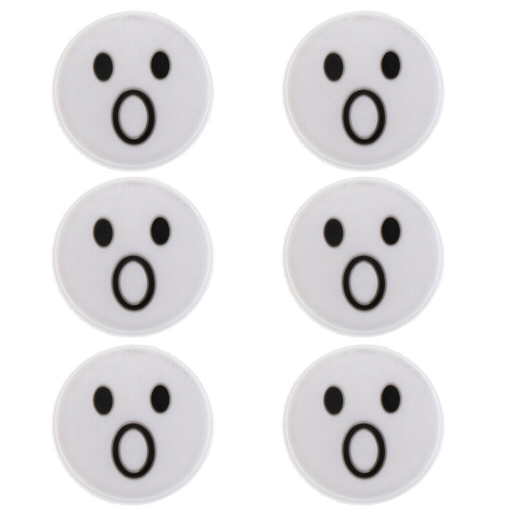 Lovely Face Silicone Tennis Vibration Dampeners, 12 Pieces, Yellow & White