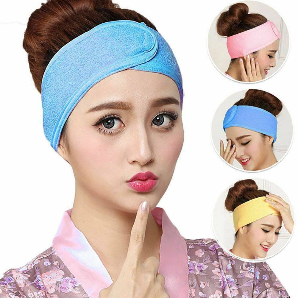 Women Adjustable Makeup Toweling Hair Wrap Head Band Salon SPA Facial Headband..