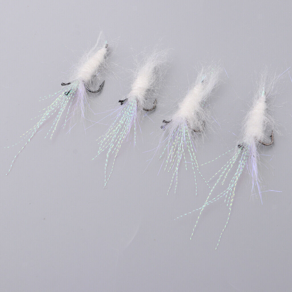 4 Packs Feather Bionic Flies Shrimp Bait, Fishing accessories, Lures Fishing