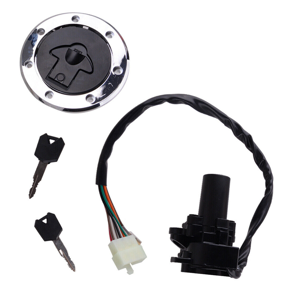 1X Ignition Switch Fuel Gas Cap Lock Set Fit for Kawasaki ZX7R ZX9R ZZR600 ZXR