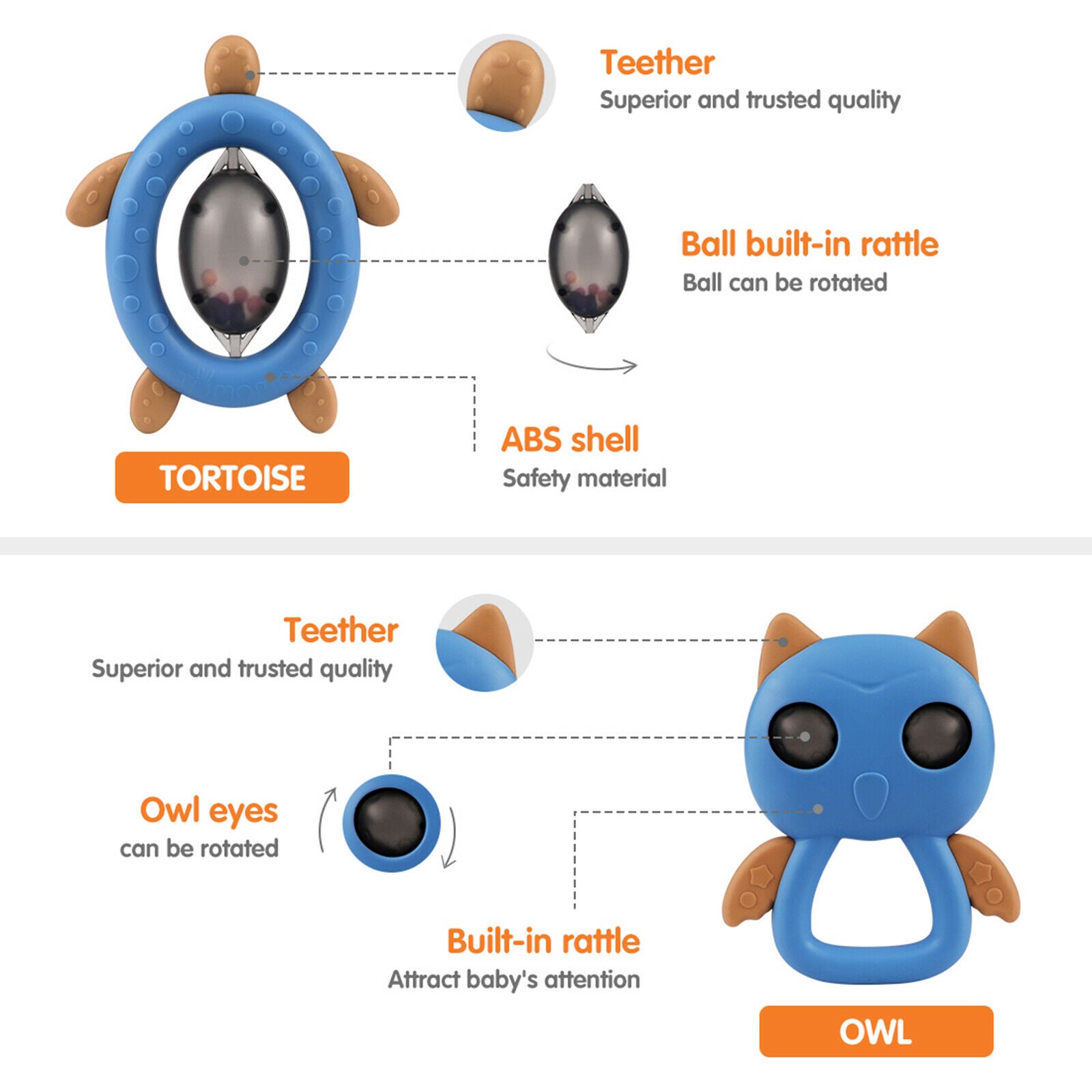 Baby Rattle Teether Rattles Infant Shaking Bell Toys Gifts for Toddler