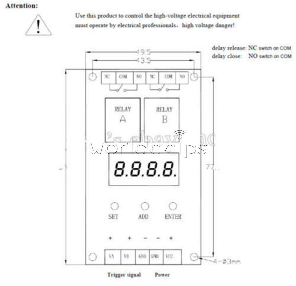 Dual Programmable Relay Control Board Delay Timer Clock Switch Module VLC3.0 12V