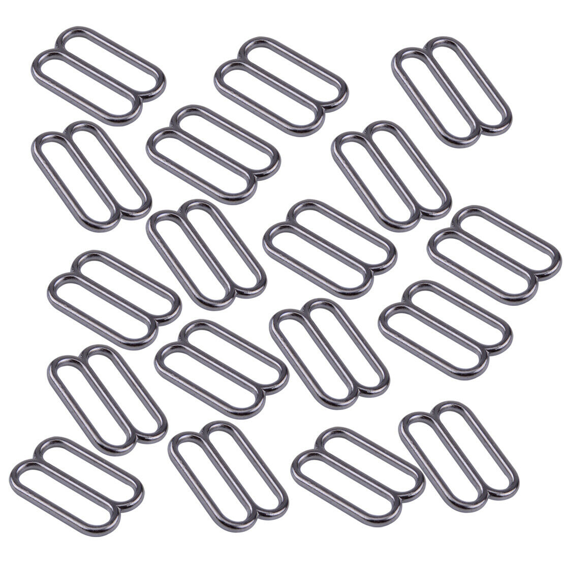 25pcs 15mm Metal Round Tri-Glide Slider Buckles Adjuster for Webbing Strap as