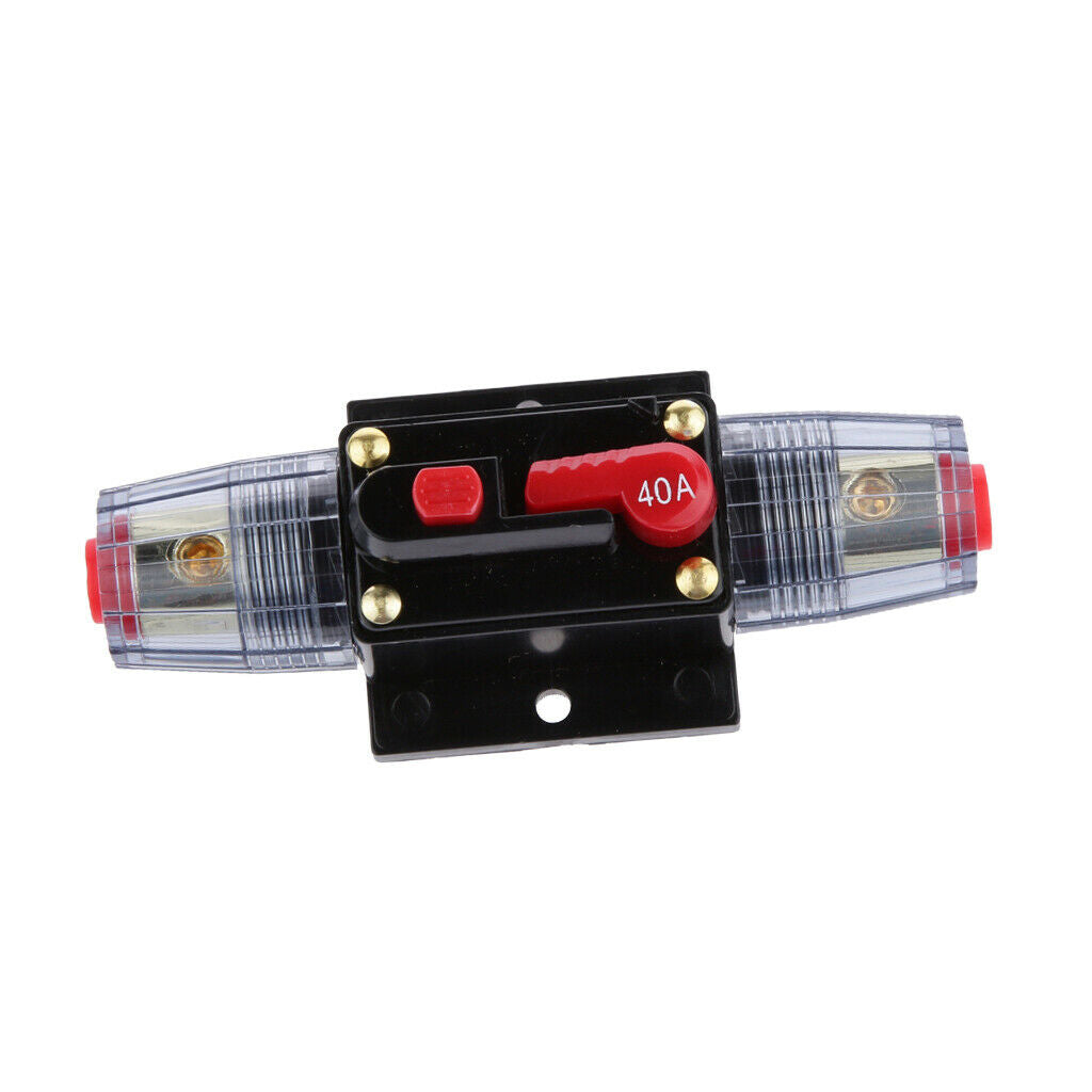 2xIn-Line Circuit Breaker Stereo Audio Car Fuse Holder DC12-24V(40Amp+60Amp)