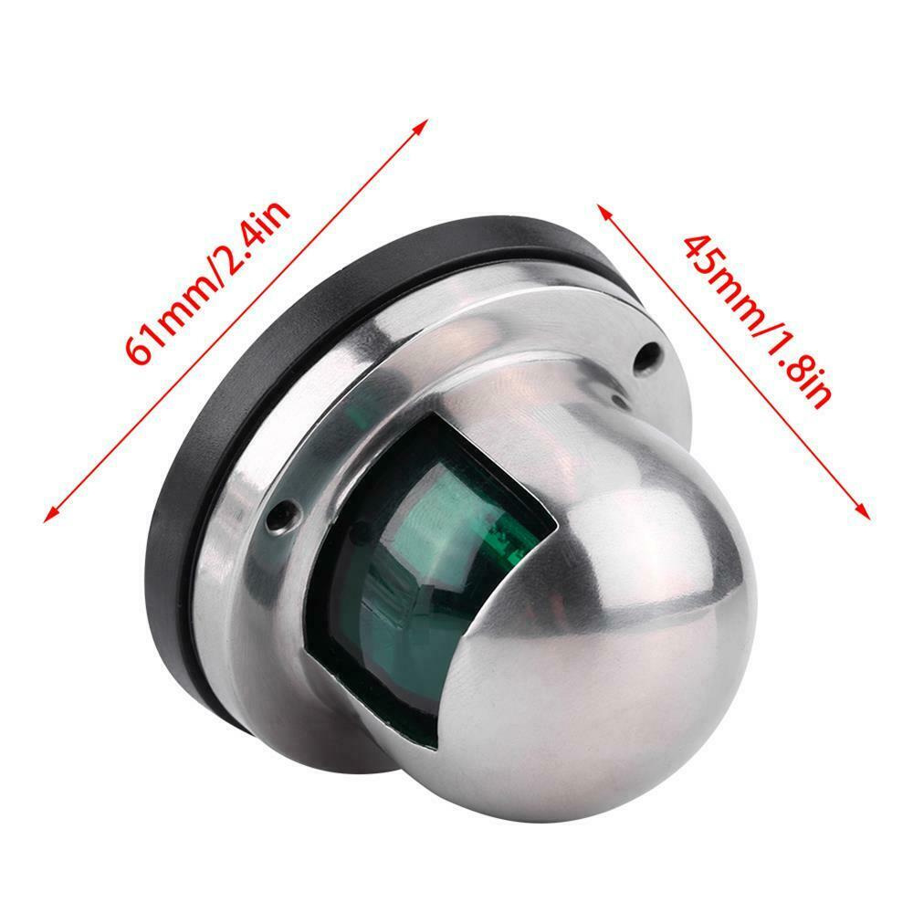 12V Marine Boat Stainless Steel Bow Navigation Light LED Red & Green Yacht Lamp