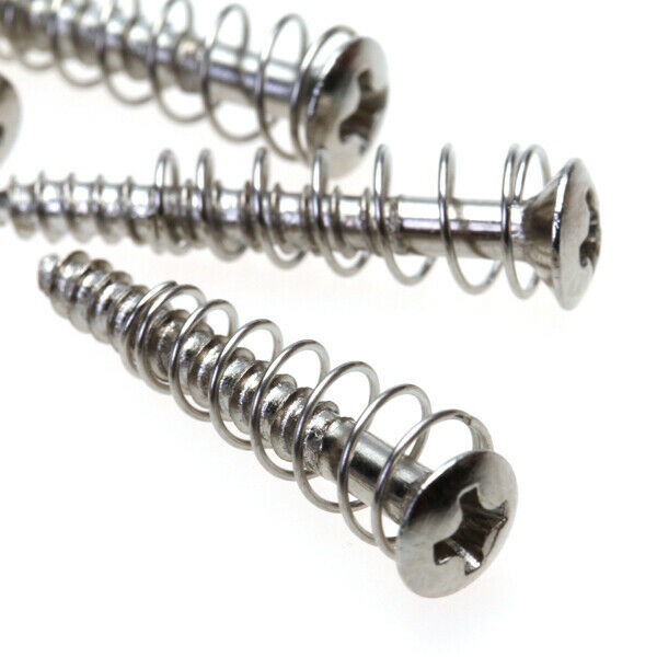 6pcs Chrome Guitar  Pickup Mounting Screws And Springs For Guitars