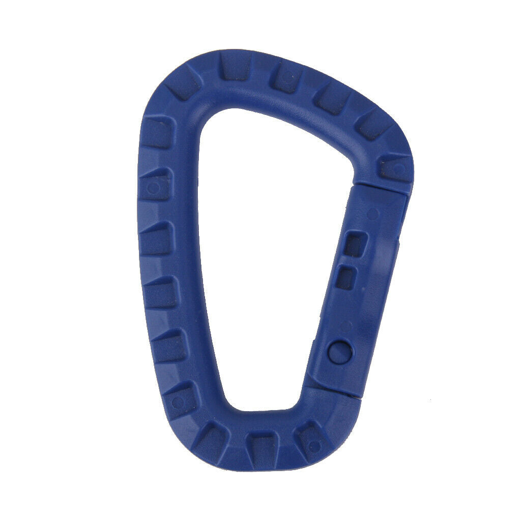 10pcs Carabiner Snap Clip Water Bottle Hook Holder Camping Hiking - Blue