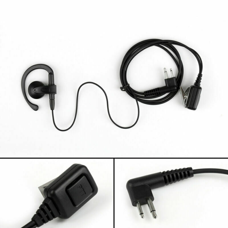 1x2 Pin Earhook Earpiece Headset PTT Mic For  GP88 GP280 GP350 GP68  AT2