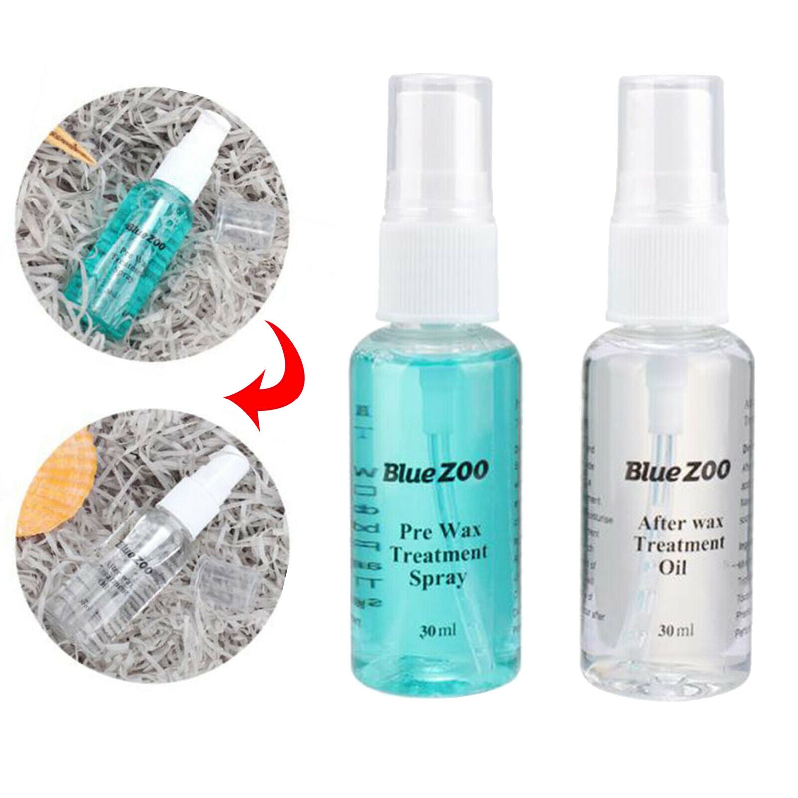 2Pcs Pre & After Waxing Treatment Spray Liquid Hair Removal Tool Smooth Body