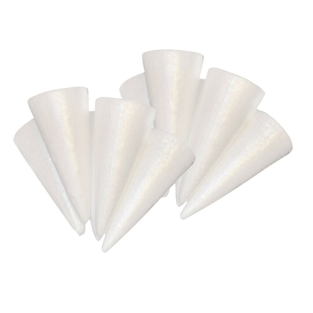 Craft Foam Cone 30 Pack Polystyrene Foam Cone Smooth Craft for Sculpture,